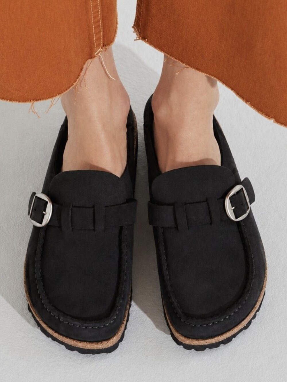 NEW Birkenstock Buckley Clogs Black Oiled Leather Buckle Women's Sz 6 US, 37 EU